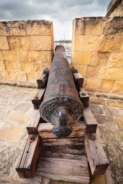 istock Old cannon behind the walls on Malta island 1126740229