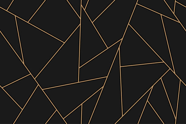 ilustrações, clipart, desenhos animados e ícones de fundo de mosaico preto e dourado - geometric shape diamond shaped pattern abstract