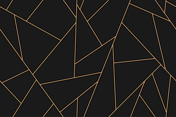 mosaic black and gold background mosaic black and gold background in vector triangle shape stock illustrations