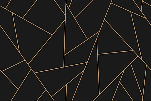 Vector illustration of mosaic black and gold background