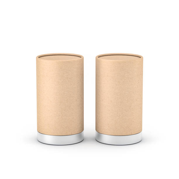 istock Two Kraft Paper Tin Cans packaging with metal lid 1126743246