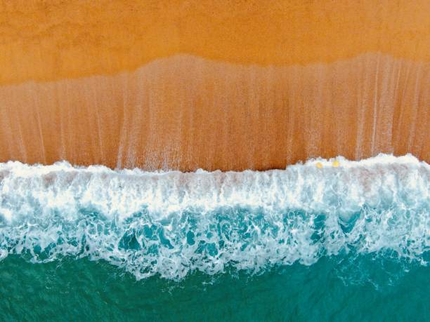 istock Stormy day at beach taken with drone 1126744594