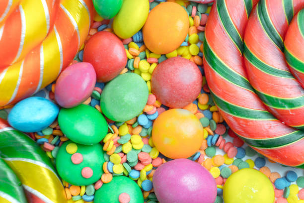 istock background from multicolored assortment of delicious candy top view 1126747989