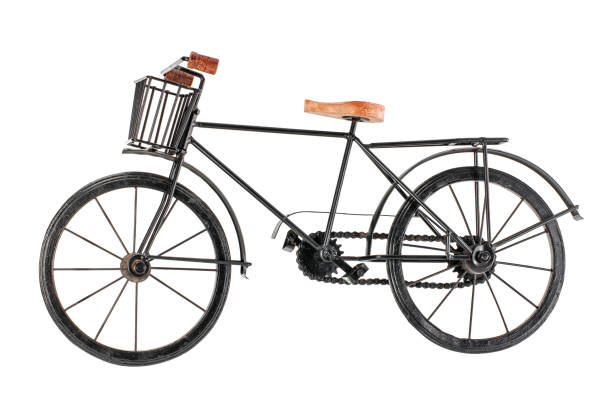 istock black urban toy retro Bicycle with basket isolated on white background 1126748038