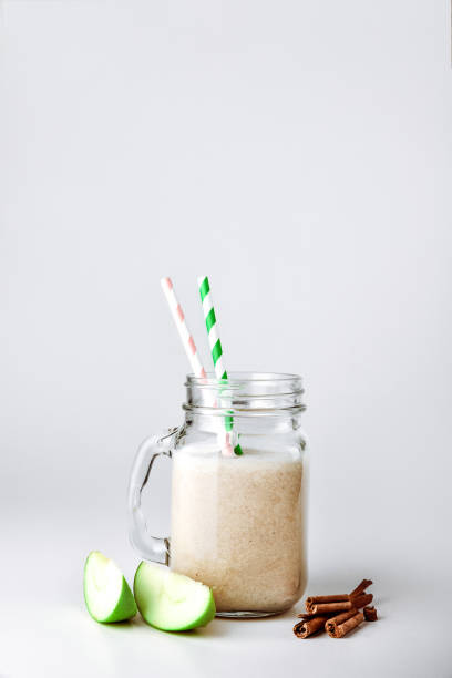 istock Cocktail protein, smoothie with apple, cinnamon in a glass. functional nutrition 1126754097