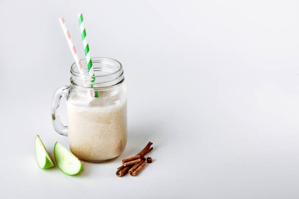 istock Cocktail protein, smoothie with apple, cinnamon in a glass. functional nutrition 1126754162