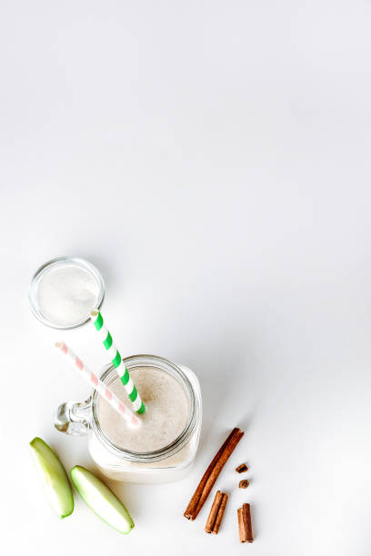 istock Cocktail protein, smoothie with apple, cinnamon in a glass. functional nutrition 1126754171
