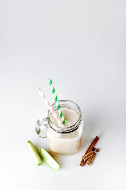 istock Cocktail protein, smoothie with apple, cinnamon in a glass. functional nutrition 1126754175