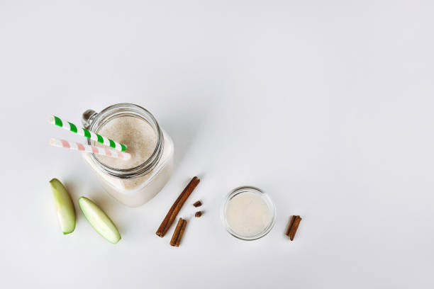 istock Cocktail protein, smoothie with apple, cinnamon in a glass. functional nutrition 1126754255
