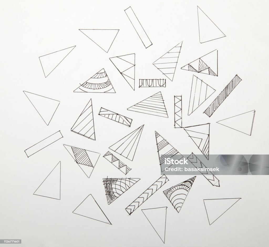 Geometrical Shapes Drawing Abstract stock illustration