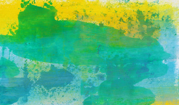 istock Blue green and yellow hand painted texture 1126773505