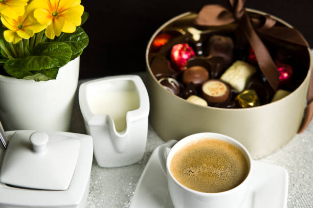 istock Cup of coffee and chocolates 1126781516