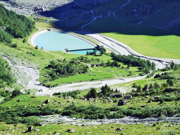 istock Artificial acumulational lake in the Sandbach valley or Sandbachtal 1126782895