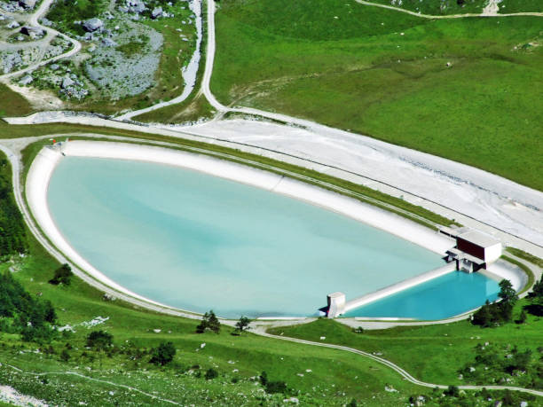 Artificial acumulational lake in the Sandbach valley or Sandbachtal