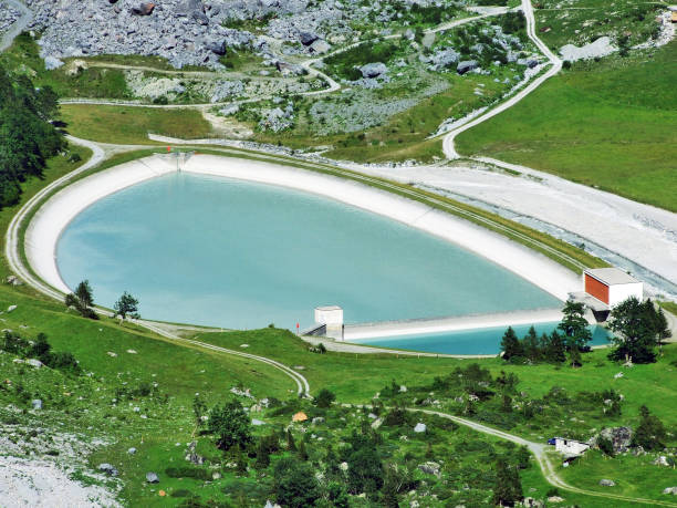 istock Artificial acumulational lake in the Sandbach valley or Sandbachtal 1126782905