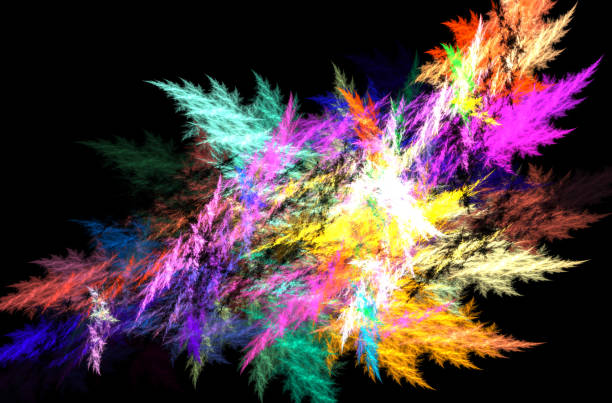istock Yellow blue purple blue fractal abstract. 1126782933