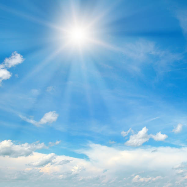 istock Couds in the blue sky. Bright midday sun illuminates the space . 1126784467