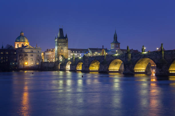 istock Charles Bridge at Night, Prague - Czech Republic 1126786428