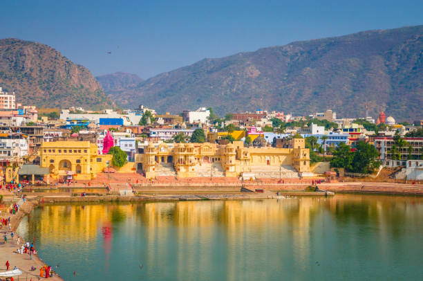 istock Panoramic view on city Pushkar, Rajasthan, India. 1126788433