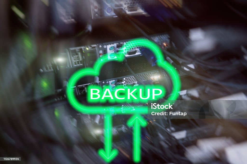 Backup Data Button Backup Button On Modern Server Room Background Data Loss Prevention ...