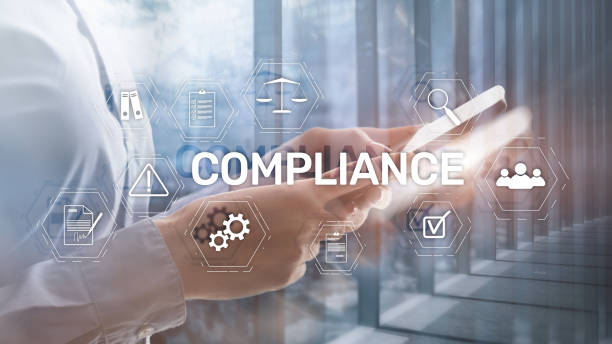 istock Compliance diagram with icons. Business concept on abstract background 1126790677