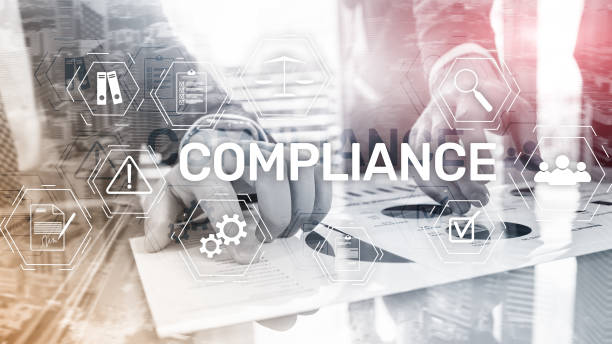 istock Compliance diagram with icons. Business concept on abstract background 1126790678