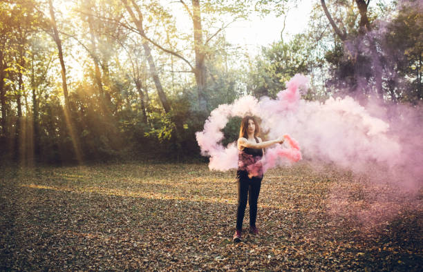 istock Smoke fountain in the forest 1126793541