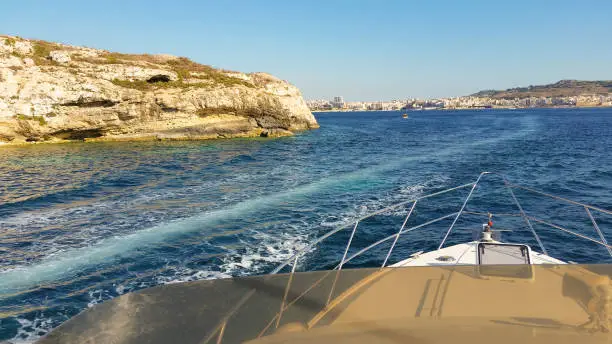 On the way into St Paul's Bay, Malta - Yacht, motorboat ride