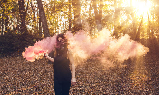 istock Smoke fountain in the forest 1126793593