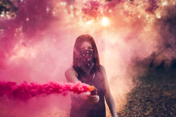 istock Smoke fountain in the forest 1126793616