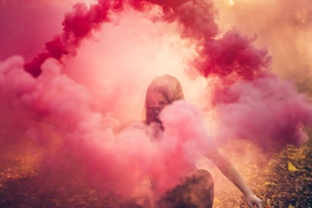 istock Smoke fountain in the forest 1126793733