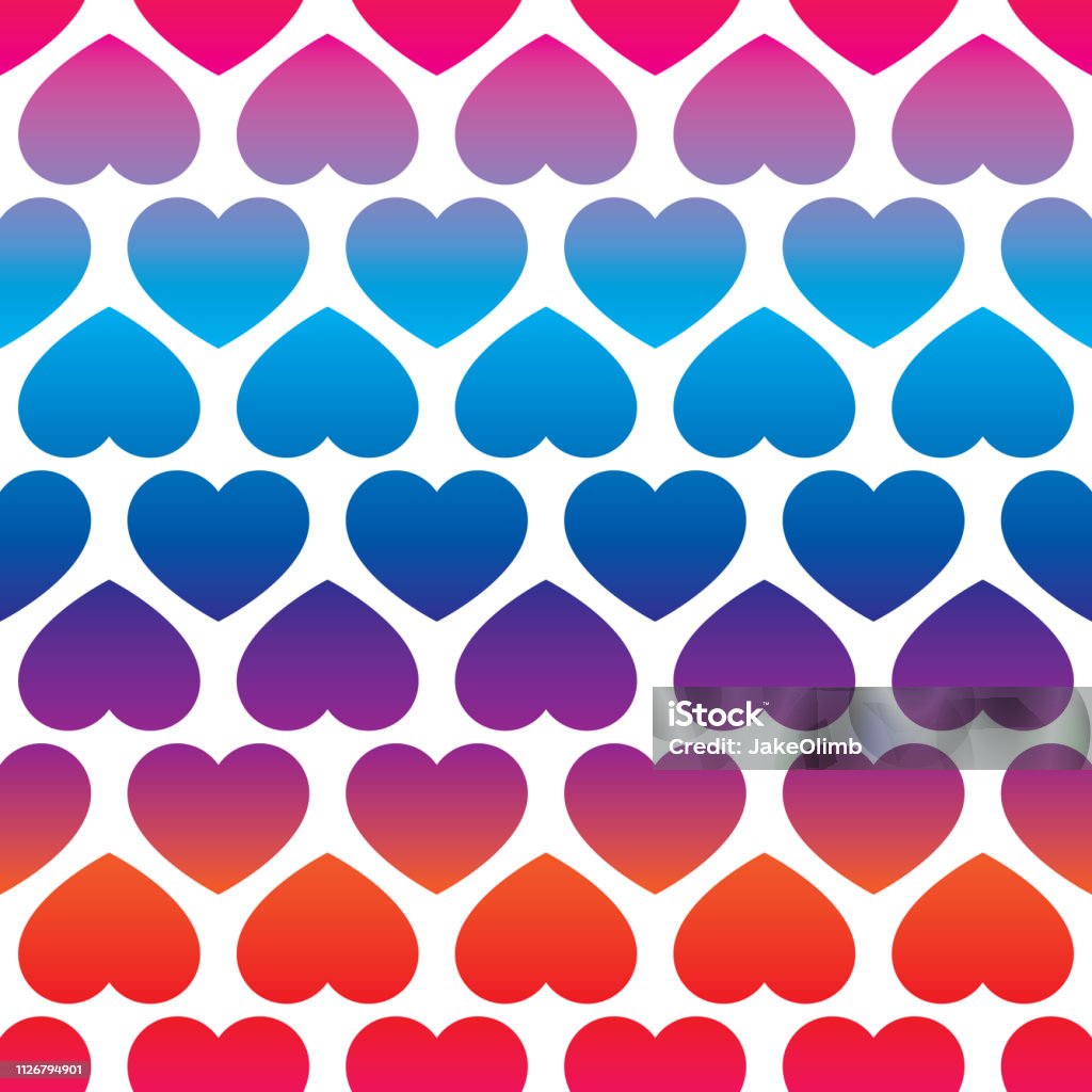 Heart Gradient Pattern Vector illustration of colorful hearts in a repeating pattern. Abstract stock vector