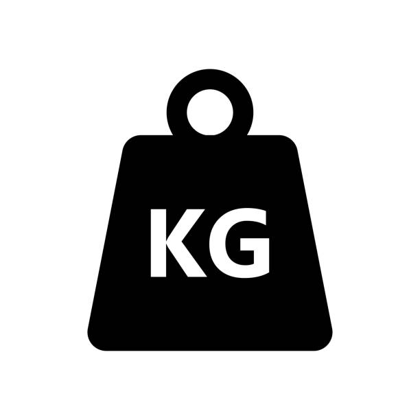 Weight kilogram icon on white background Weight kilogram icon on white background. Vector illustration Weights stock illustrations