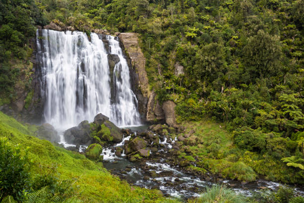Marokopa Falls, New Zealand Marokopa Falls, New Zealand waitomo caves stock pictures, royalty-free photos & images