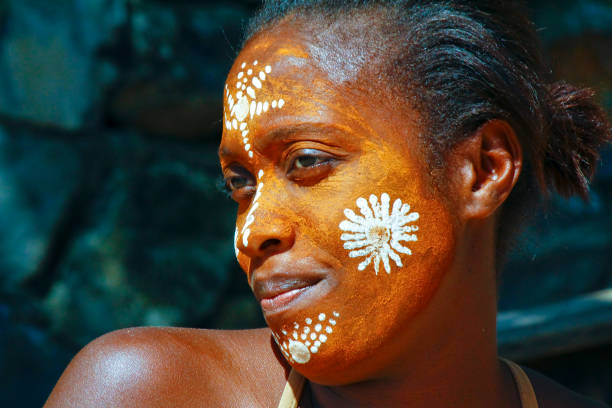 istock Woman with traditionally painted face, Madagascar 1126813210