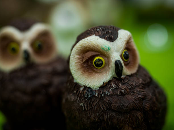 istock Cute little owl : small figurines of animals, stone figure statue, object macro , toy animals. 1126822878