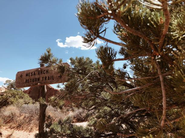 istock direction plate at the Arches National Park 1126826177