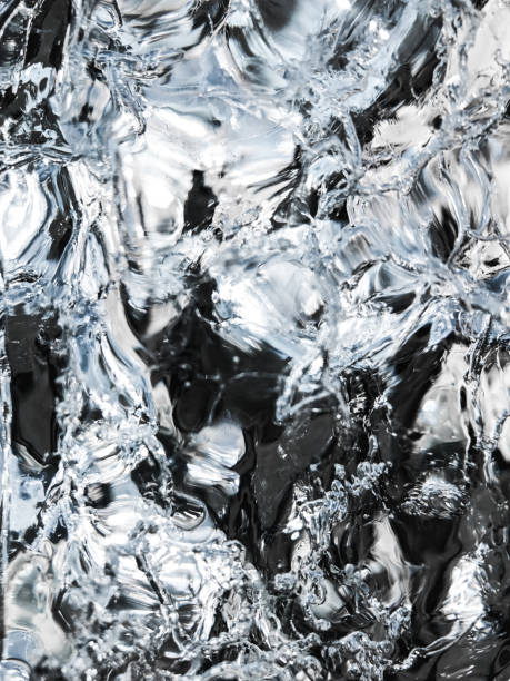 istock Texture of ice surface, ice texture on black background. Macro water pattern frost. Crystal winter design 1126826730
