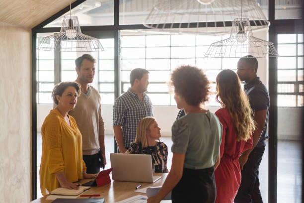 istock Multi-ethnic business people in meeting at office 1126835483