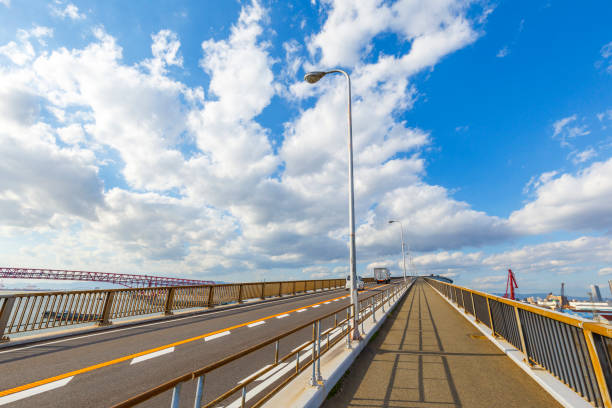 istock Blue sky and straight road 1126835922