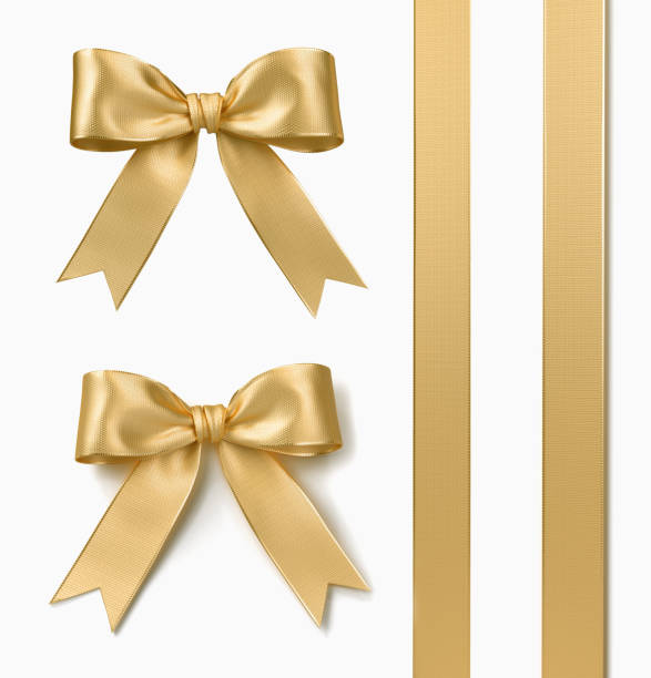 Ribbon and bow Beautiful and colorful Ribbons and bows made in 3D desk toy stock pictures, royalty-free photos & images