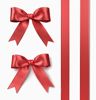Beautiful and colorful Ribbons and bows made in 3D