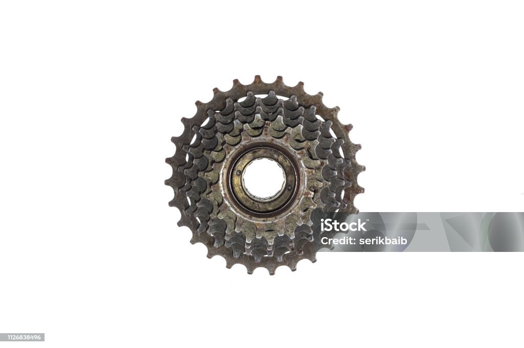 Bicycle crank for rear wheel chain Bicycle Stock Photo