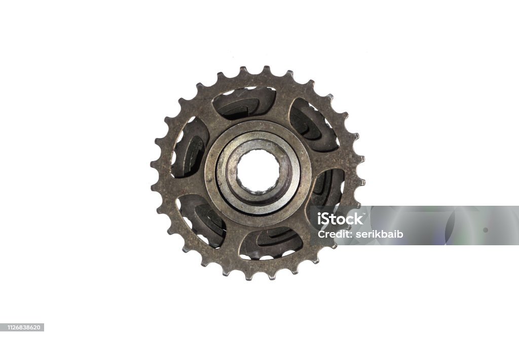 Bicycle crank for rear wheel chain Chain - Object Stock Photo