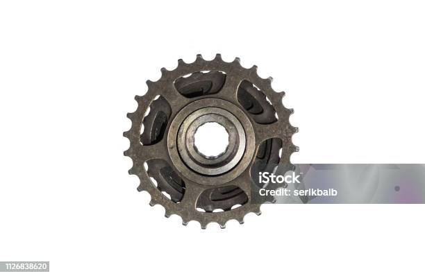 Bicycle Crank For Rear Wheel Chain Stock Photo - Download Image Now - Chain - Object, Cycle - Vehicle, Equipment