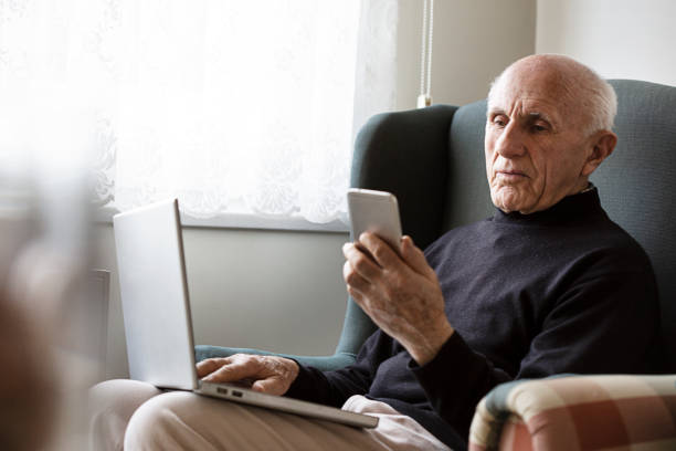 istock Senior man and social media 1126847835