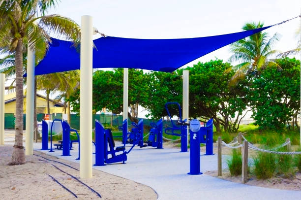 istock Beach area outdoor public gym 1126848300