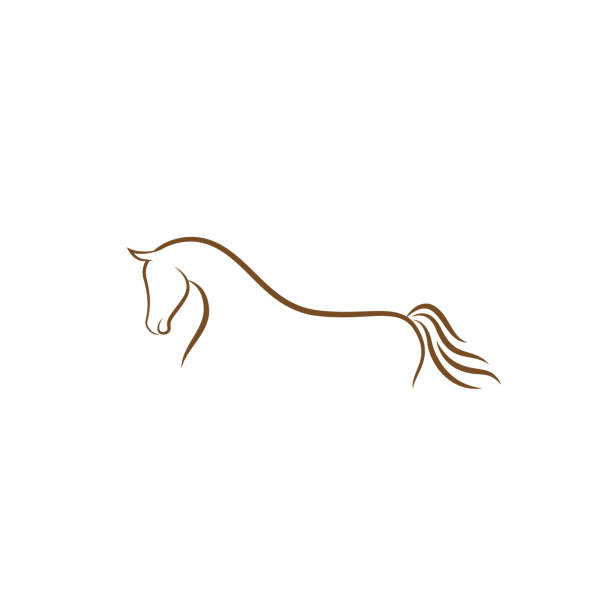 馬のロゴデザインイラスト、馬のシルエットベクトル、馬ベクトルのインスピレーション、白い背景上の馬のベクトル。 - 馬点のイラスト素材／クリップアート素材／マンガ素材／アイコン素材