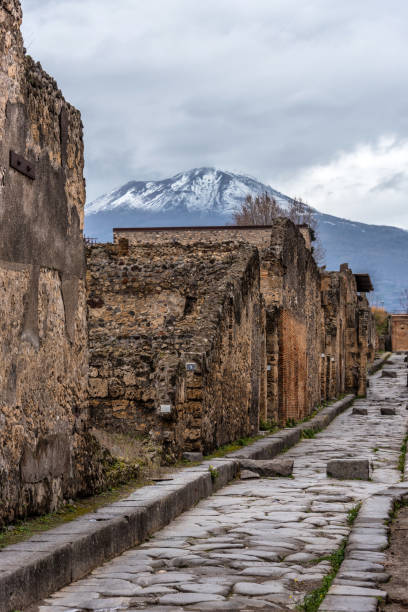 Street in the Ruins of Ancient Pompeii Italy Street in the Ruins of Ancient Pompeii Italy pompeii ruins stock pictures, royalty-free photos & images