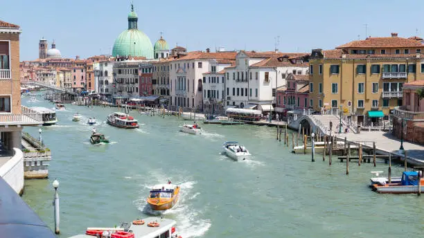 Beautiful view of the grand canal in Venice.